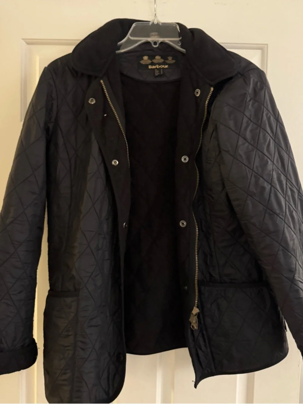 Barbour Black Quilted Jacket Womens US 12 UK 16 Lightweight Coat - Picture 5 of 6